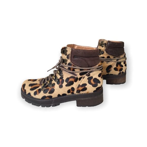 Free People Leopard Calf Hair Icon Hiker Boots, Size 38EU - Picture 5 of 13